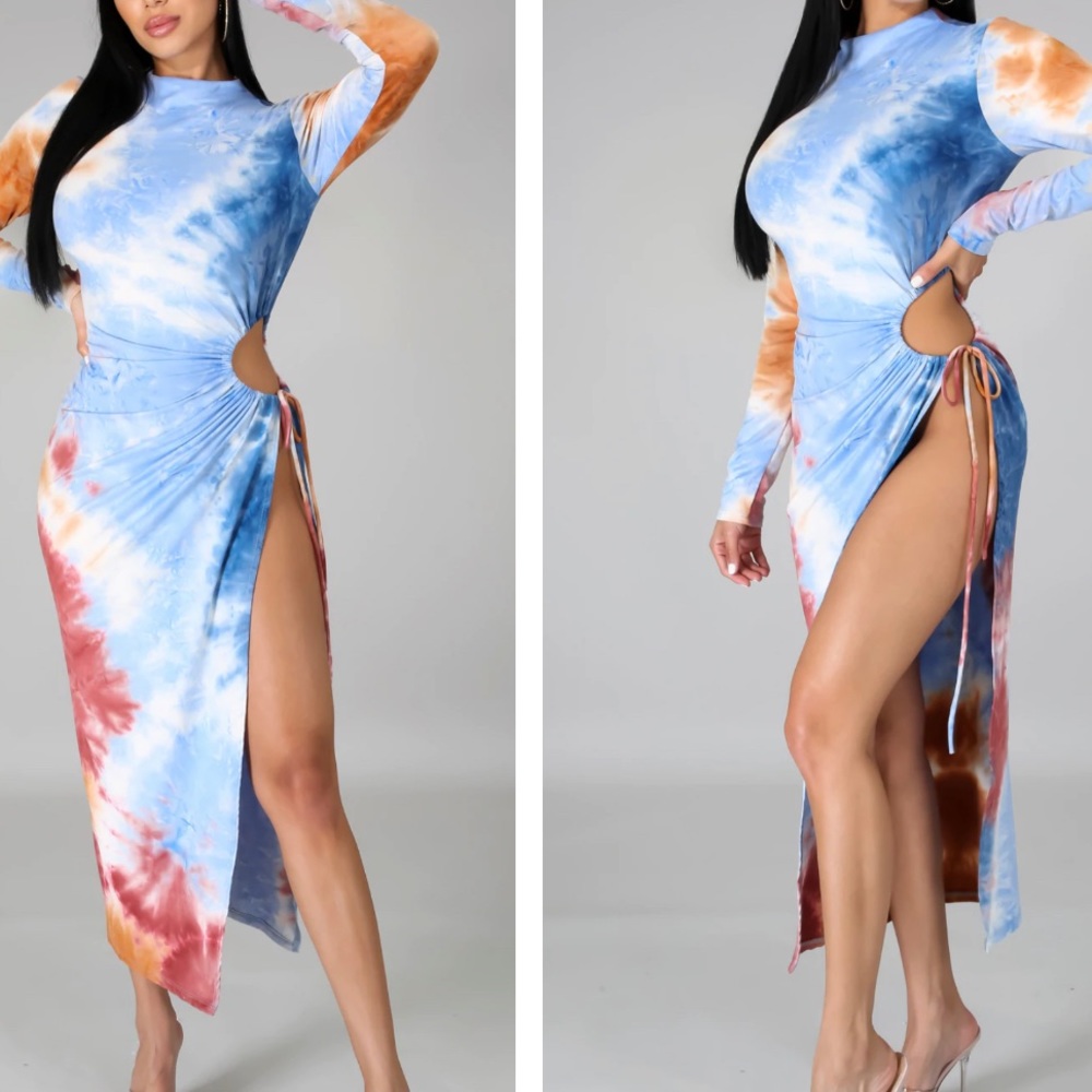 Rust Cut Maxi Dress